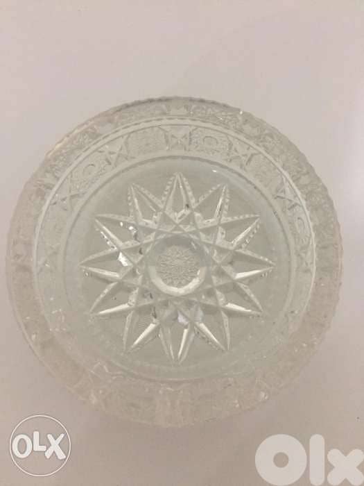 Antique pair of cristal ashtrays 3