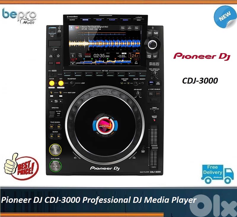 Pioneer DJ CDJ-3000 Professional DJ Media Player, (CDJ3000) 0