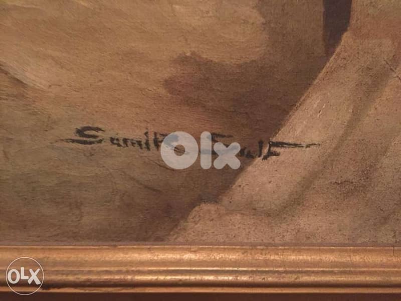 antique oil in canvas signed by Samir Sfeir 4