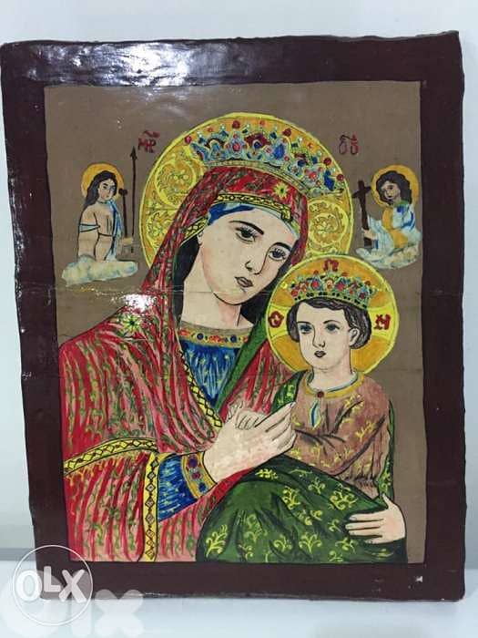 antique early 20th century Syrian icon 0