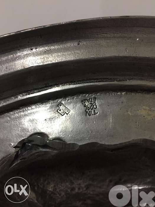 beautiful antique late 19th century lamp base etain metal 4