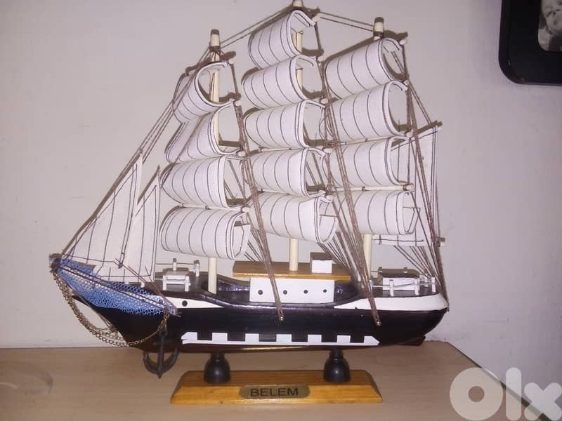 Decorative wooden ship  30*30cm 1