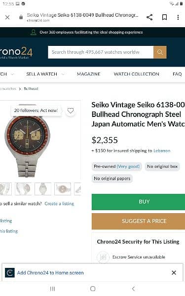 Vintage Automatic Chronograph Seiko Bullhead 2