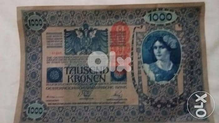 Austro Hungarian Banknote 1000 Kronyear 1902 عملة ورقية النمسا و المجر 0