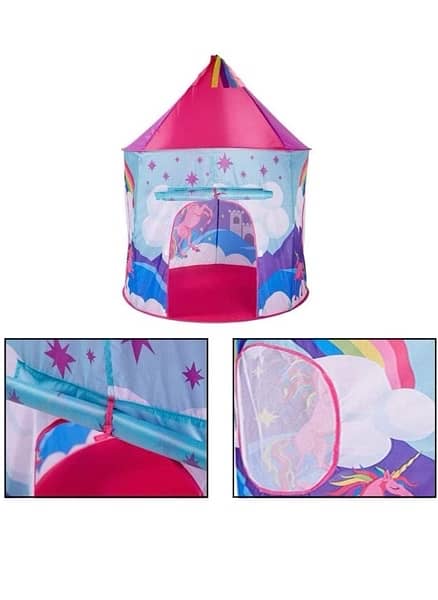 Foldable Pop Up Unicorn Tent For Kids Girls With Carry Bag 2