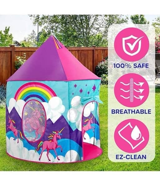 Foldable Pop Up Unicorn Tent For Kids Girls With Carry Bag 4