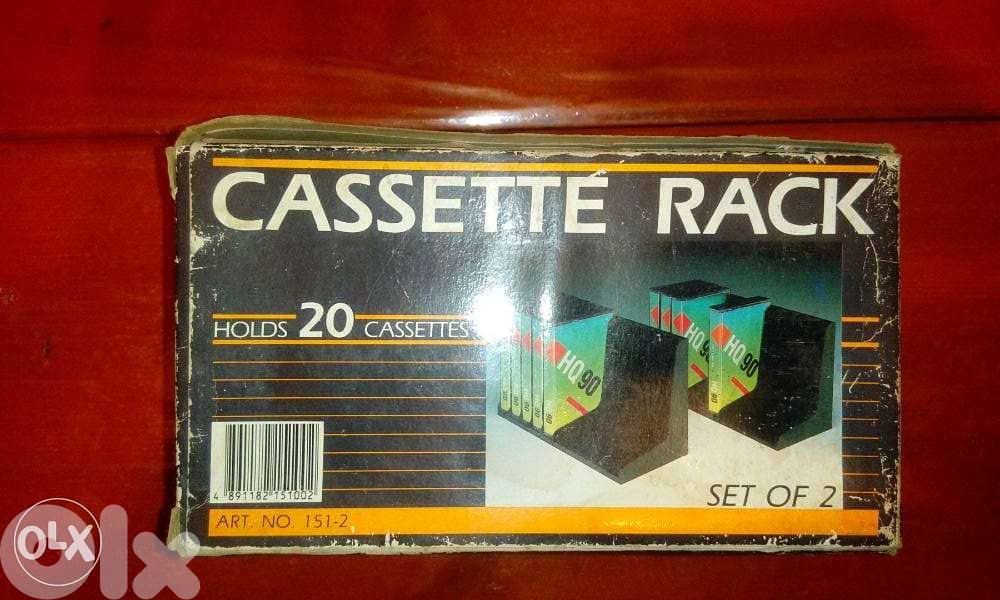Vintage Box of 2 cassettes rack 20 cassettes 1
