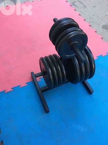 rack with rubber plates like new we have also all sports equipment 1