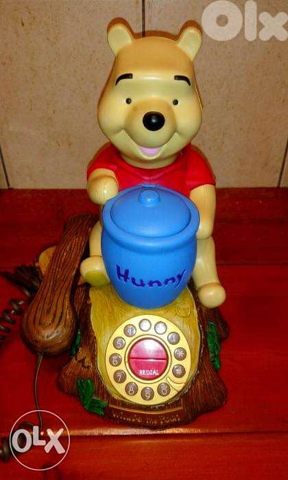 Vintage winnie the pooh kids room phone working as regular telephone 0