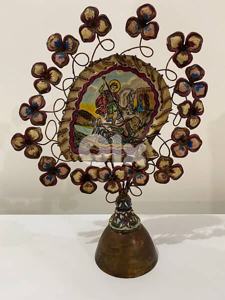 rare St. George’s Jerusalem 19th century icon mother of pearl 1