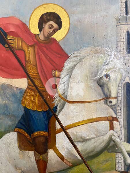 beautiful antique st georges Russian icon 5