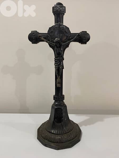 Antique German church etain cross 1