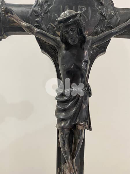 Antique German church etain cross 3