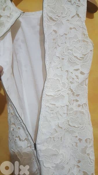 Darling london white guipure wedding christening dress M 40 3