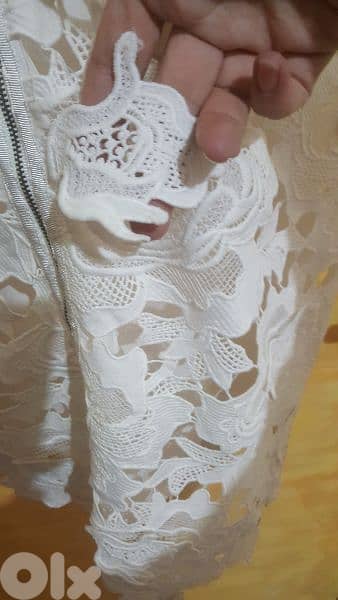 Darling london white guipure wedding christening dress M 40 5