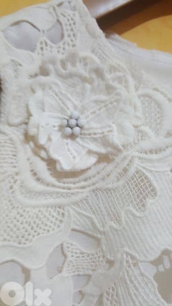 Darling london white guipure wedding christening dress M 40 6