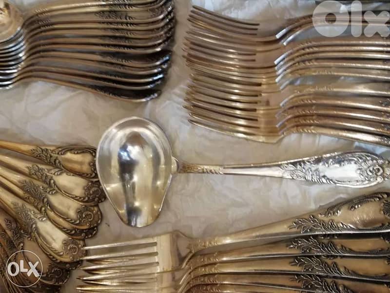 طقم سرفيس سفرة ملاعق شوك سكاكين ٩١ قطعة كامل متكامل ٧ دزينة قطع إكسترا 2