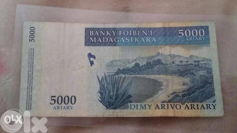 Madagaskar Island Bank note عملة جزيرة مدغشفر في المحيطةالهندي 1