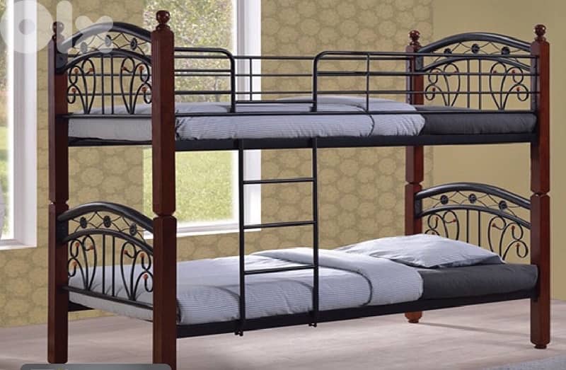 تخت طابقين مع فرشات 0