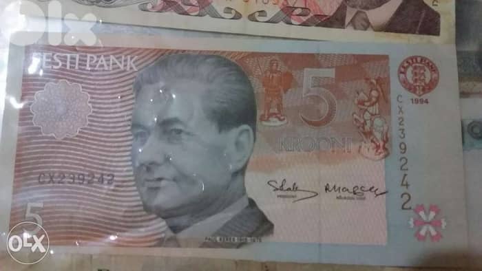 Estonia Banknote 1st Baltic country after the Independence from USSR 0