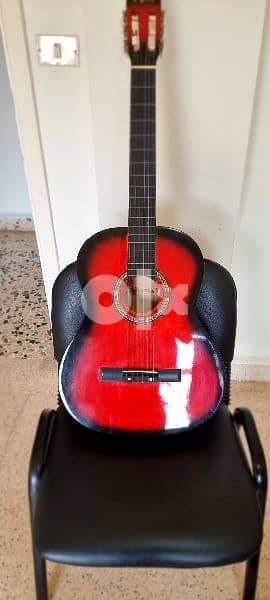 Red Acoustic Toy Guitar for Kids with Carrying Bag and Accessories & DirectlyCheap TM Translucent Blue Medium Guitar Pick