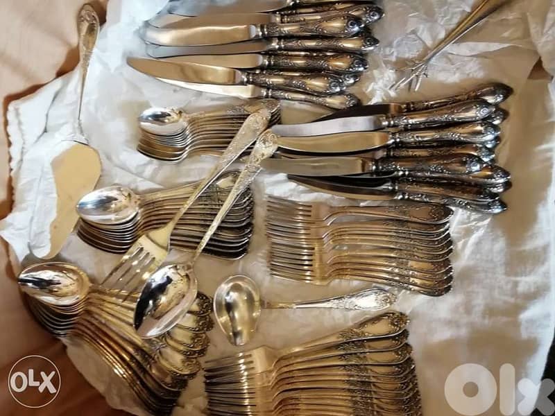 طقم سرفيس سفرة ملاعق شوك سكاكين كامل متكامل ٩١ قطعة سعر مغري تصفيه 2