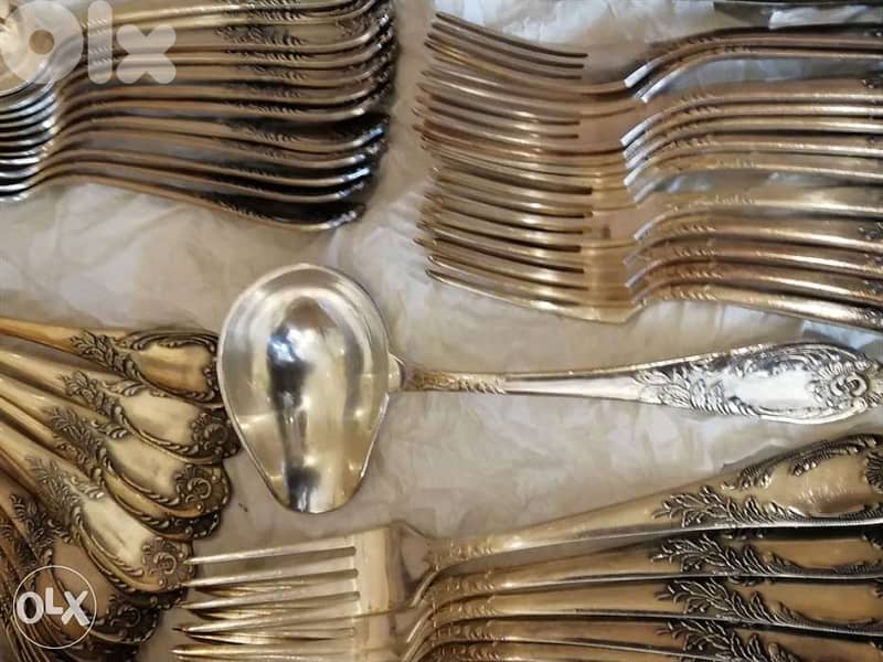 طقم سرفيس سفرة ملاعق شوك سكاكين كامل متكامل ٩١ قطعة سعر مغري تصفيه 6