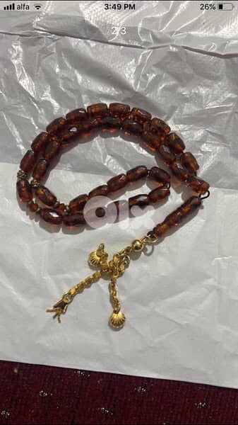 antique Russian natural amber rosary 1