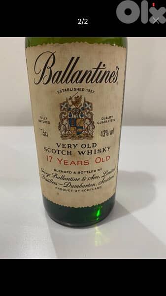 antique 17 year old discontinued Ballantine bottle 1