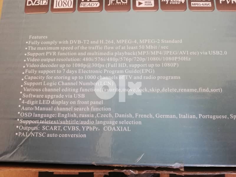 Smart TV Receiver Box DVB-T2 T2 STB H. 264 MPEG-4 HD 1080 TV Digital 3