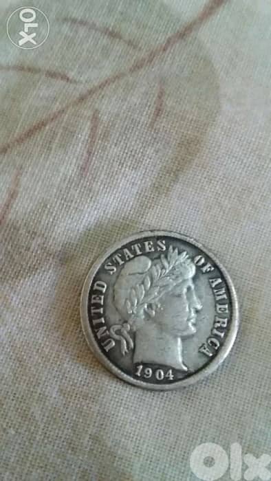 USA Barber Dime Silver Coin year 1904 0