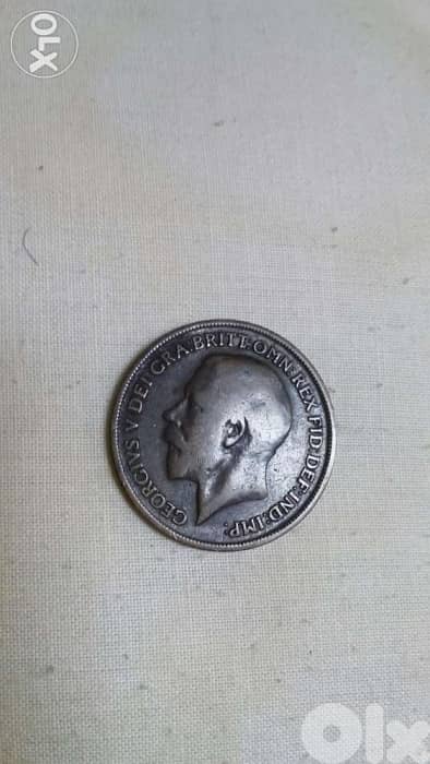 King Georges V the fifth UK Penny year 1917 0