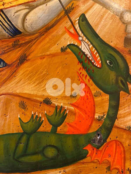 rare antique greeck 19th century icon St Georges 2