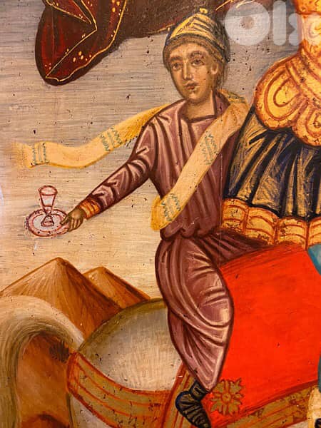 rare antique greeck 19th century icon St Georges 3