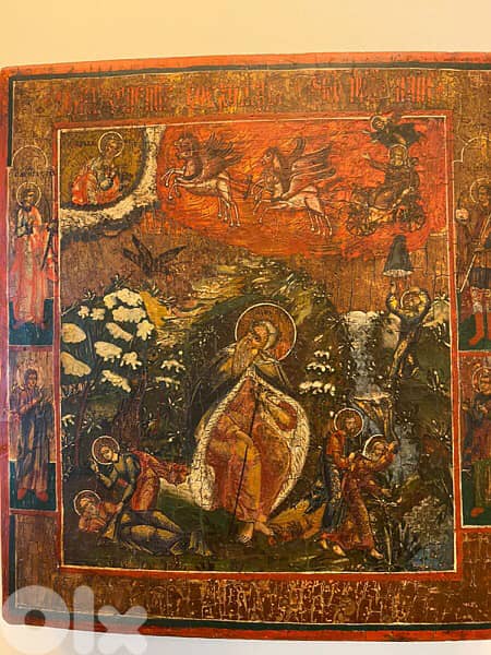 rare antique early 19th century Russian icon St Elia 1