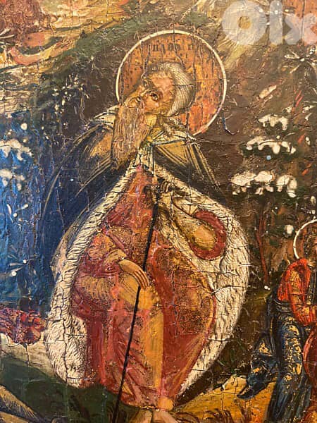 rare antique early 19th century Russian icon St Elia 4