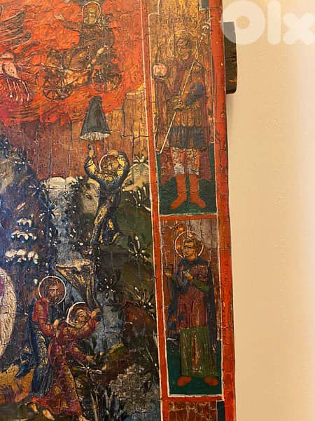 rare antique early 19th century Russian icon St Elia 5