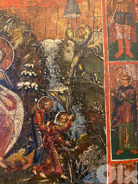 rare antique early 19th century Russian icon St Elia 6