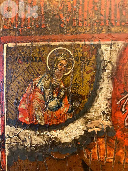 rare antique early 19th century Russian icon St Elia 8