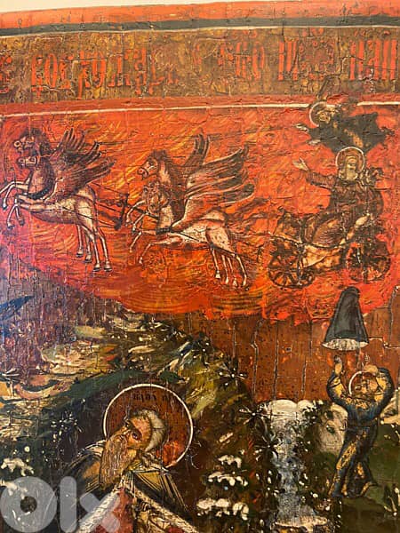 rare antique early 19th century Russian icon St Elia 9