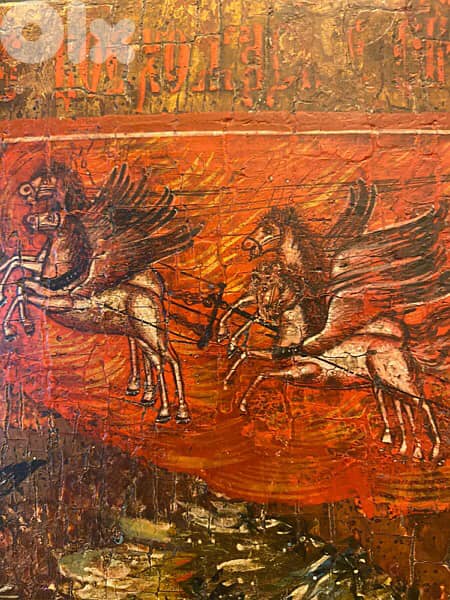 rare antique early 19th century Russian icon St Elia 12