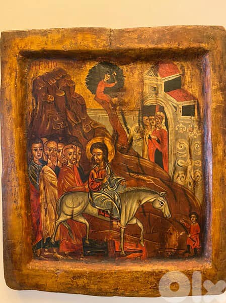 antique greeck icon Palm Sunday 19th 1