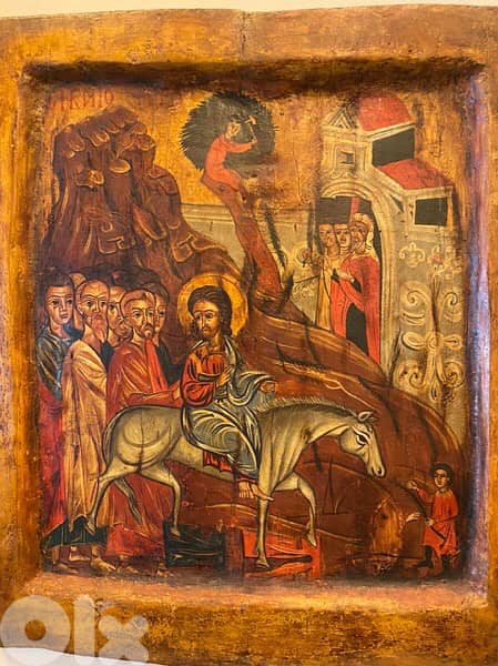 antique greeck icon Palm Sunday 19th 4