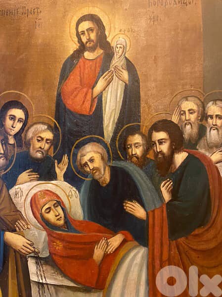 rare antique 19th century Russian icon dormition 3
