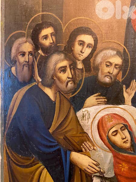 rare antique 19th century Russian icon dormition 4