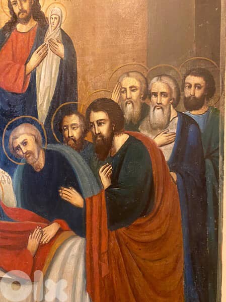 rare antique 19th century Russian icon dormition 5