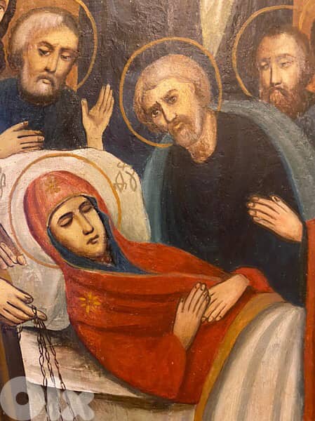 rare antique 19th century Russian icon dormition 6