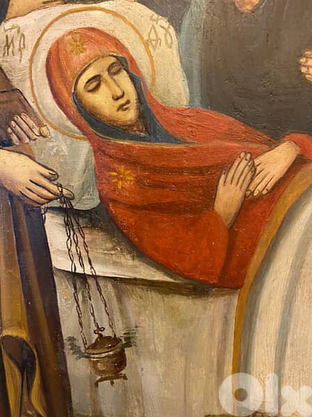 rare antique 19th century Russian icon dormition 7