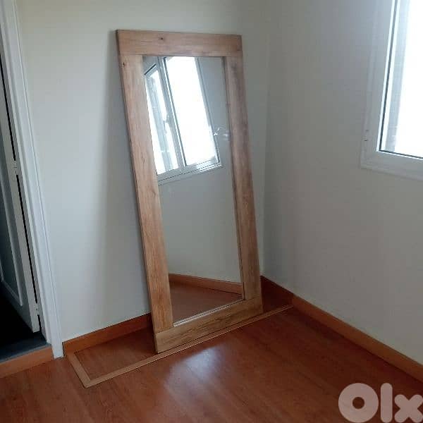 large mirror made from natural pine wood 2