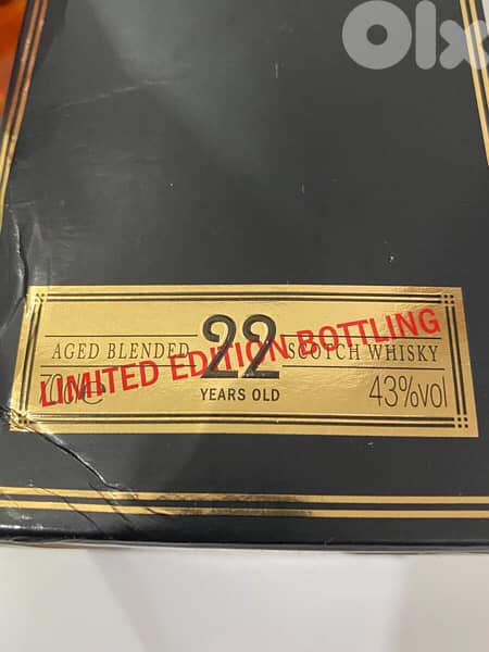 rare 22 year old bottle of white and McKay limited edition 5